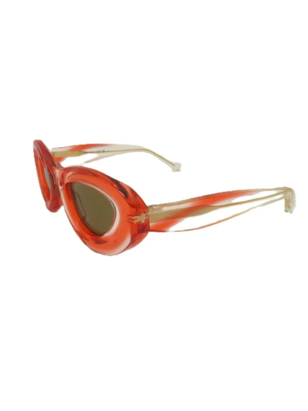 Bottega Veneta Sunglasses Brown Lens Red Clear Acetate Eyewear